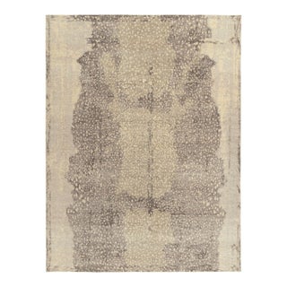 Distressed Style Modern Rug in Beige, Grey Abstract Pattern by Rug & Kilim For Sale