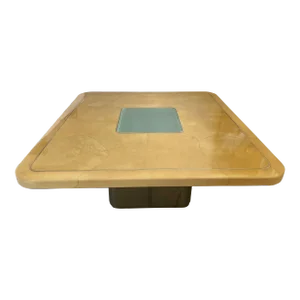 Karl Springer Attr. Large Square Goatskin Dining Table