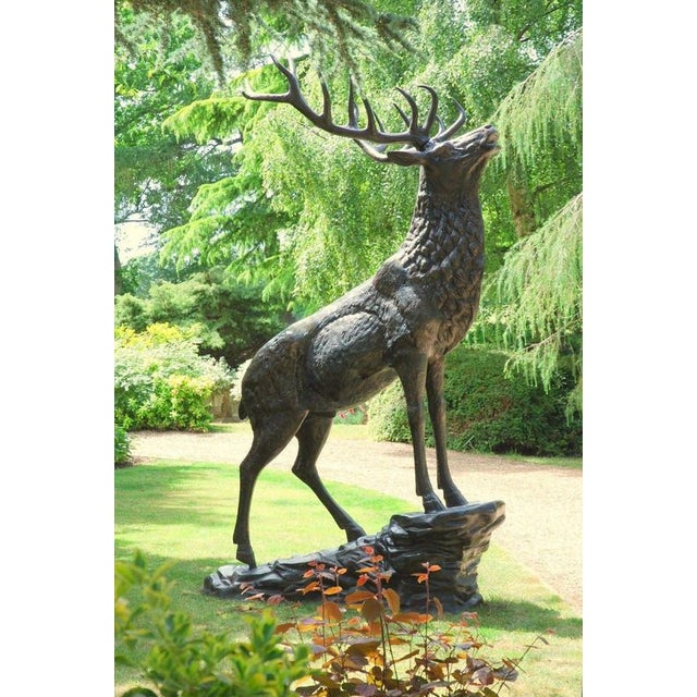 Stag Sculpture in Bronzed Aluminium For Sale - Image 4 of 9