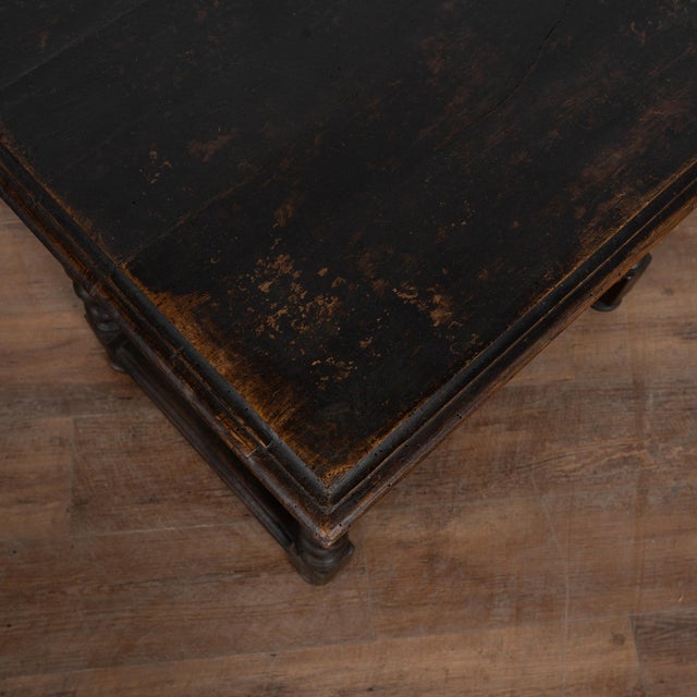 Mid 19th Century 19th Century Black Painted Danish Oak Side Table With Single Drawer For Sale - Image 5 of 10