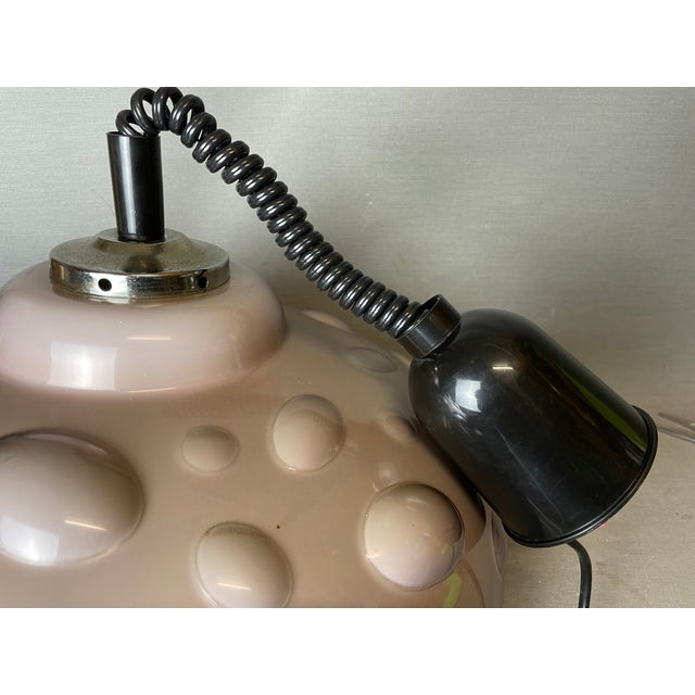 Mushroom Colored Acrylic Retractable Pull Down Dining Room Pendant Lamp, 1970s For Sale - Image 10 of 12