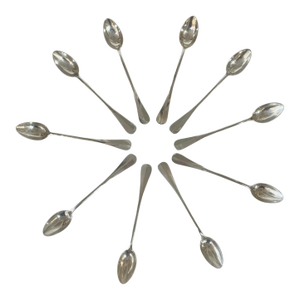 Early 20th Century Set 10 Hotel Metropole Silver Plate Long Spoons by Wiskemann of Belgium