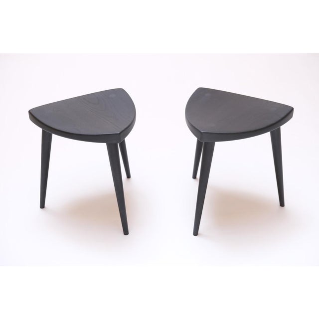 Mid-Century Modern Nakashima Inspired Low Stool Three Legs, Danish Design For Sale - Image 3 of 5