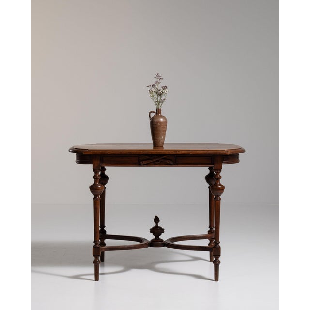 19th Century France Rich Mahogany Mahogany Side Table For Sale - Image 4 of 11