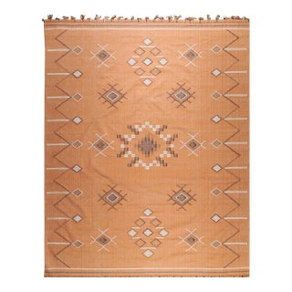 4x6 Fiona Penelope Coral Geometric Modern Flatweave Carpet Rug For Sale