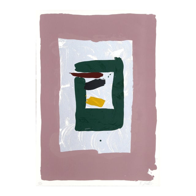 Pink Square, Signed Screenprint by Kikuo Saito For Sale