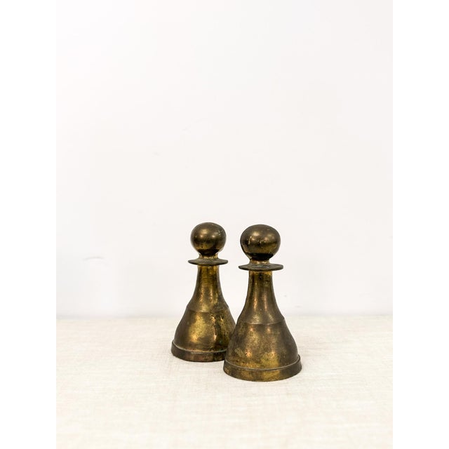 Add a bold, sculptural accent to your space with this vintage solid brass pawn bookend. Designed in the form of a classic...