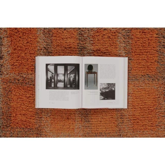 Beige Vintage Swedish Rya Rug, Orange and Brown Geometric Checkerboard - Rug & Kilim For Sale - Image 8 of 9