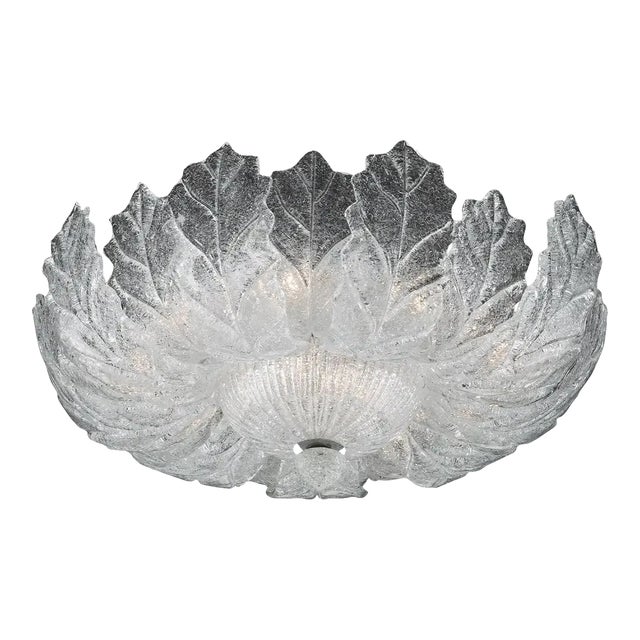 21st Century Italian Anna Murano Clear Graniglia Glass Flush Mount by Fabio LTD For Sale