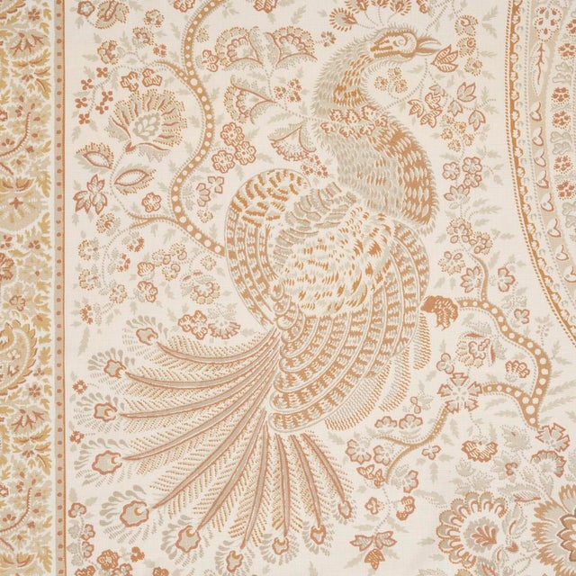 Schumacher SAMPLE - Schumacher Colmery Paisley Panel Fabric In Parchment For Sale - Image 4 of 6