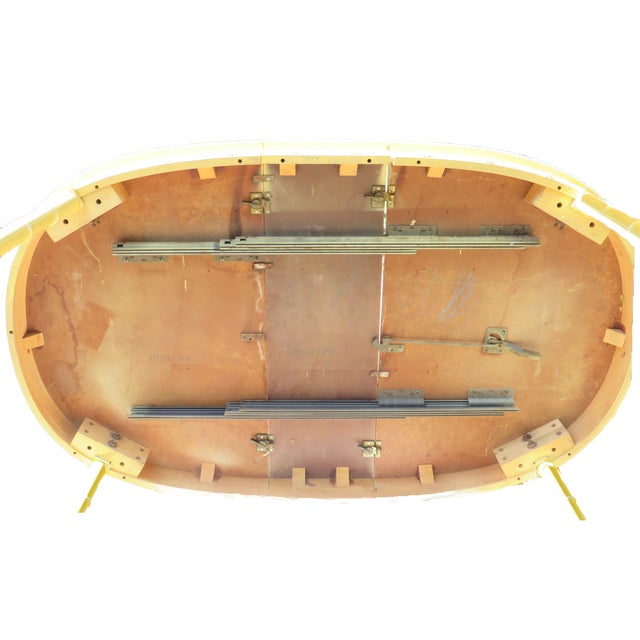 Mid 20th Century Thomasville Faux Bamboo Dining Table W/ Leaf For Sale - Image 5 of 5