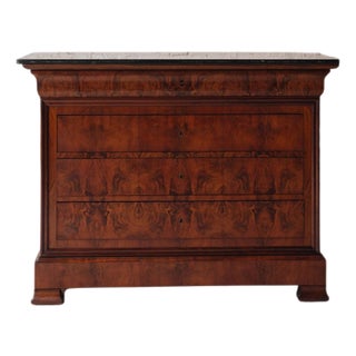 1850s French Louis Philippe Period Marble Top Commode For Sale