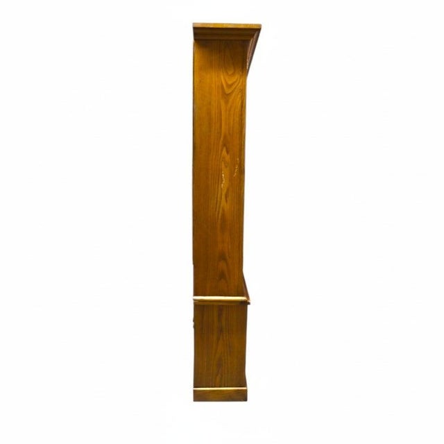 Antique Oversized 2 Piece Oak Country Store Cabinet With Carved Pulls 20thC For Sale - Image 6 of 9