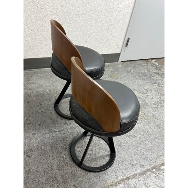 Circa 2013 Edward Barber + Jay Osgerby for Knoll Studio Piton With Back Adjustable Stools, Pair For Sale - Image 9 of 12