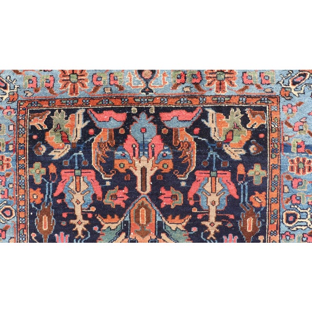 Antique Hand Knotted Persain Nahavand Rug With All-Over Sub-Geometric Design For Sale - Image 10 of 12