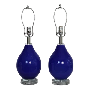 Mid 20th Century Seguso Style Murano Lamps - a Pair