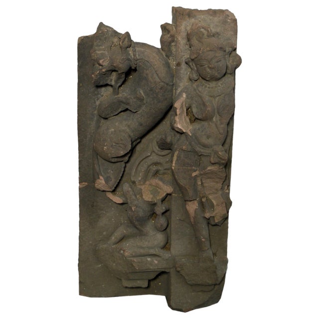 17th Century Asian Hand-Carved Stone Temple Sculpture of a Female Divinity For Sale - Image 10 of 10