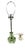 A mid century etched glass lamp, green tint, with an atomic cat print shade. The lamp has a couple of minor chips on the...