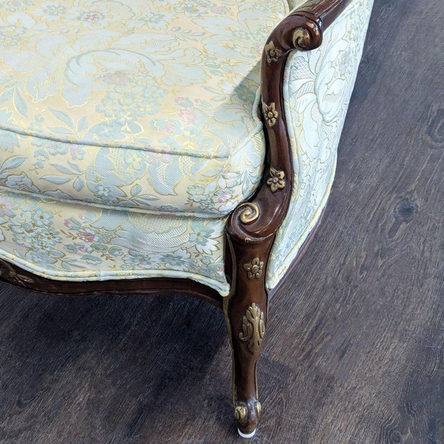 Wood Hausske-Harlen 1981 Rococo Revival Carved Wood & Gilt High-Back Wing Chair For Sale - Image 7 of 8