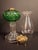 Victorian Antique Victorian Emerald Green Glass Kerosene Lamp Clear Star Base Scovill Queen Anne For Sale - Image 3 of 18