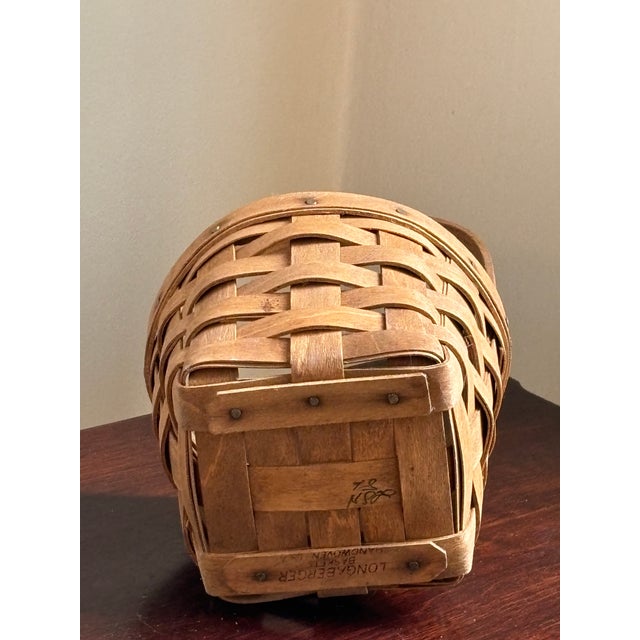 1980s Pint-Sized Longaberger Handled Basket For Sale In Baltimore - Image 6 of 11