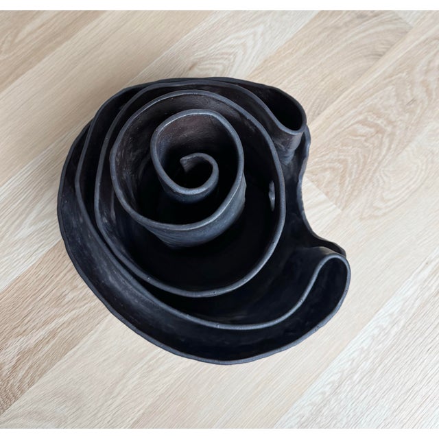 Monumental 1970s Brutalist Signed Studio Pottery Spiral Sculpture / Vessel / Vase For Sale - Image 10 of 13