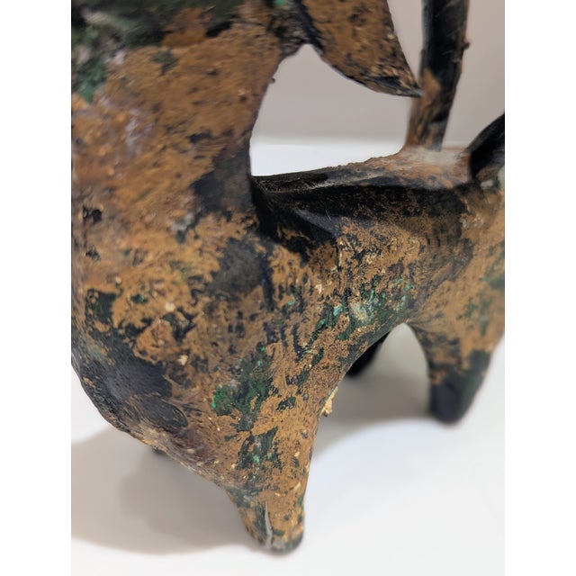 Bronze Ibex Sculpture, Archaic Revival, Mid-Century For Sale - Image 4 of 6