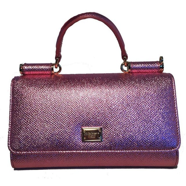 Dolce & Gabbana Dolce and Gabbana Pink Sicily Von Wallet Cell Phone Clutch Purse For Sale - Image 4 of 10
