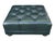Vintage Deep Green Tufted Leather Ottoman For Sale - Image 9 of 11