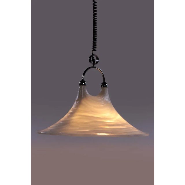 Vintage Space Age White Hanging Lamp, 1970 For Sale - Image 4 of 7