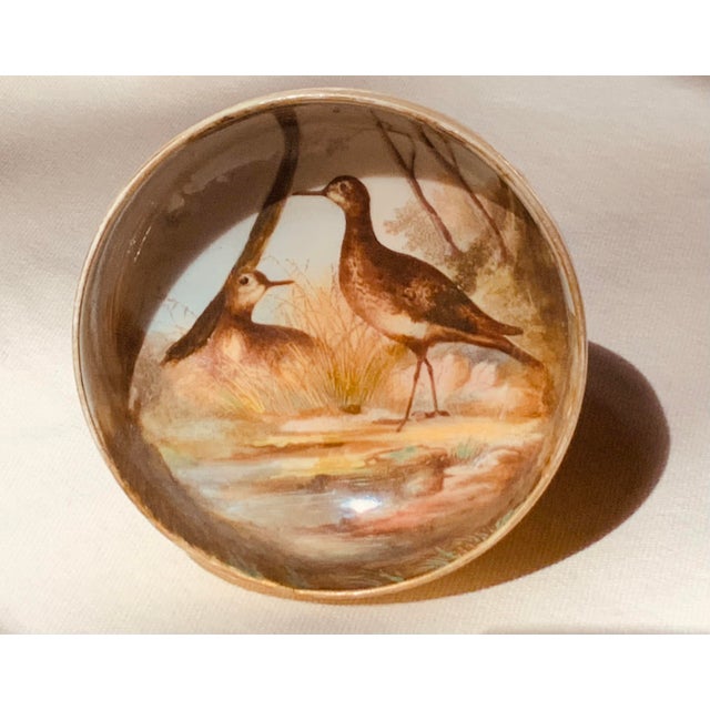 19th Century Magnificent Limoges Game Platter With Compote - Hand-Painted Forest Scene For Sale - Image 18 of 18