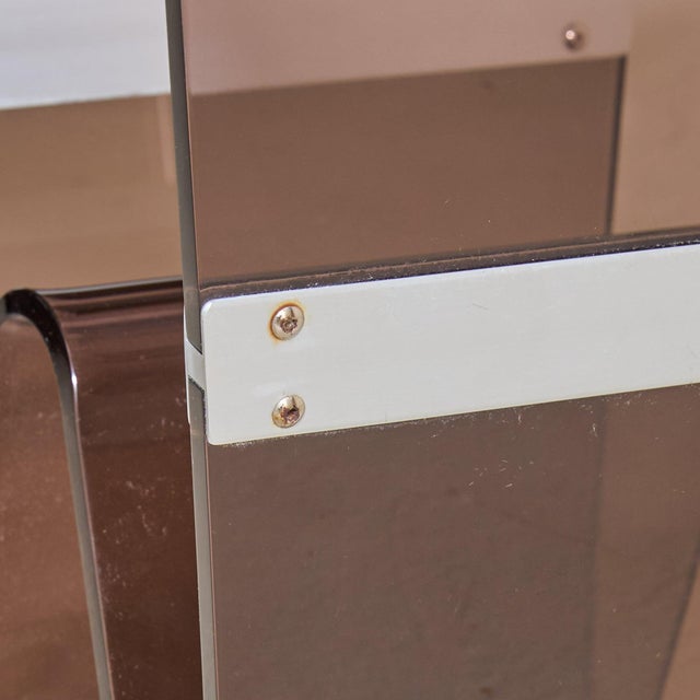 Italian Smoked Acrylic Magazine Holder Side Table, 1970s - 3 Available For Sale - Image 9 of 11