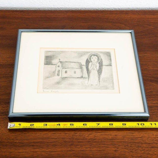 Mid Century Modern Drypoint Etching George Constant Lone Angel Print Signed For Sale - Image 10 of 10