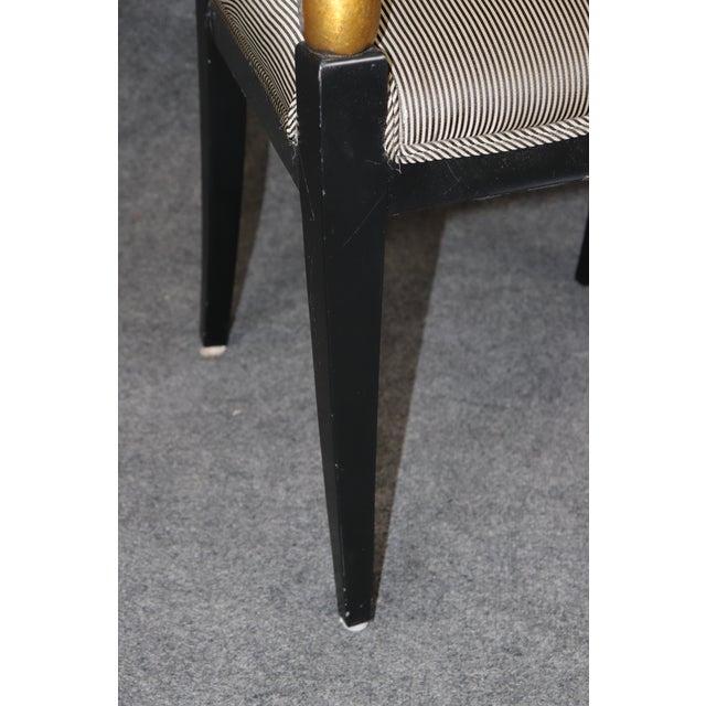 Wood Set 4 Regency Style Ebonized and Gilt Fantastic Armchairs For Sale - Image 7 of 7