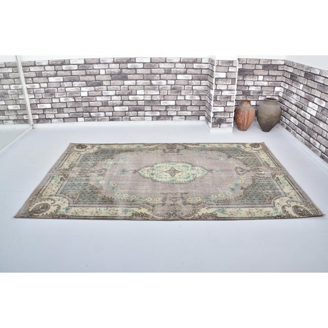 Handmade wool carpet in Turkish Anatolia , Vintage Oushak Rug,Turkish Vintage Anatolian Rug, Handmade wool Rug . One Of...