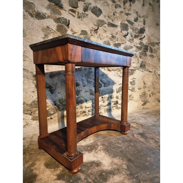 Antique French Console Table with Anthracite Marble Top, 1850 For Sale - Image 11 of 18