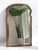 An original antique wooden scalloped mirror with a nice brown lacquered frame made out of oak and its original beveled...
