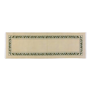 Vintage Chinese Art Deco Hand Knotted Wool Rug, 3'x9'6'' For Sale