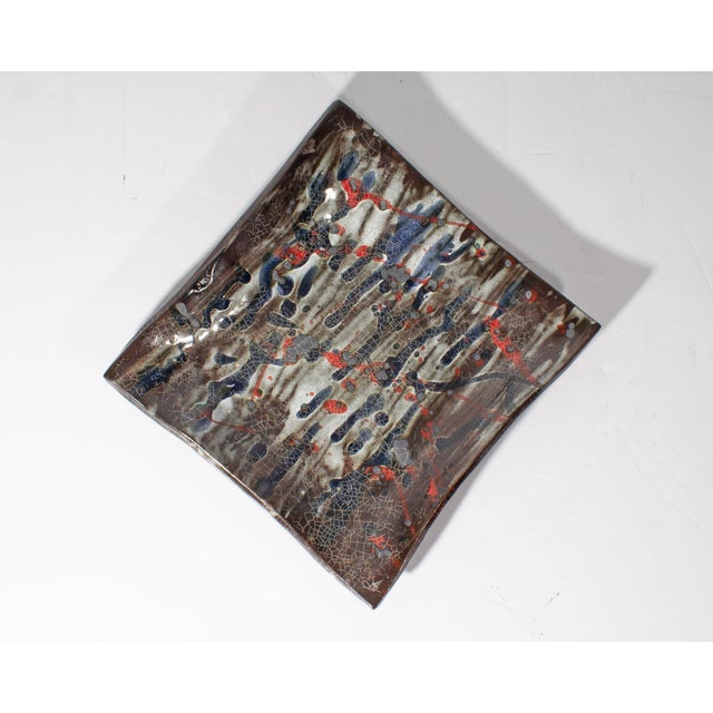 Toshiko Takaezu Studio Pottery Tile Plate Toshiko Takaezu For Sale - Image 4 of 8