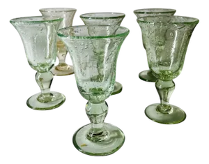 Bubbled Champagne Glasses from Biot, France, Set of 6