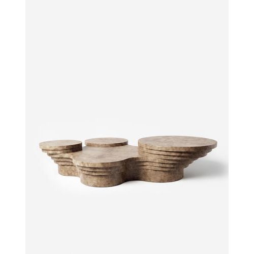 Slice me up coffee table in eucalyptus pomele wood by pietro franceschini. Dimensions: w 161cm x l 117cm x h 36 cm....