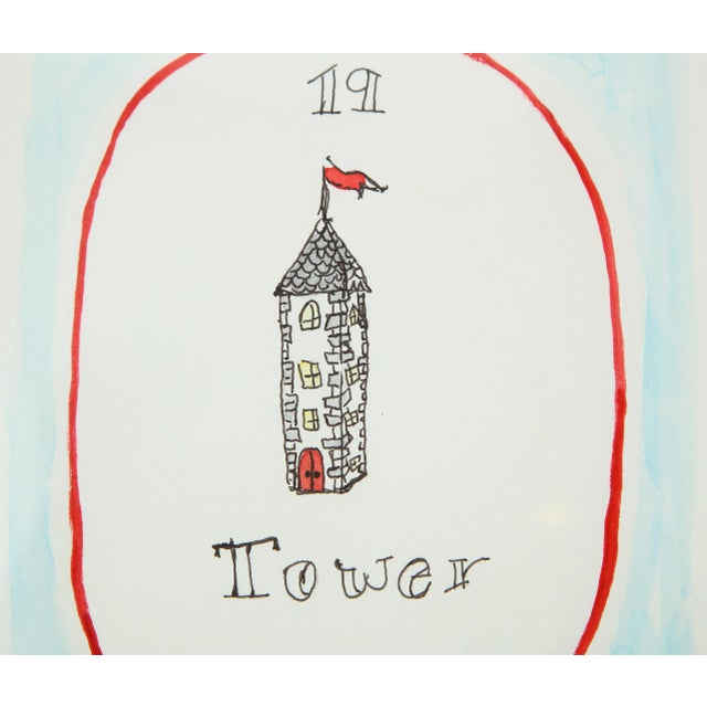 "The Lenormand Tower" Original Tarot Card Watercolor by Janie Kruse Garnett 2020 For Sale - Image 4 of 6