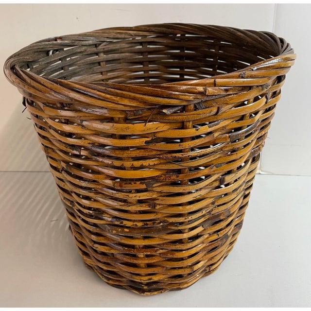 Vintage Wicker Waste Basket Chairish