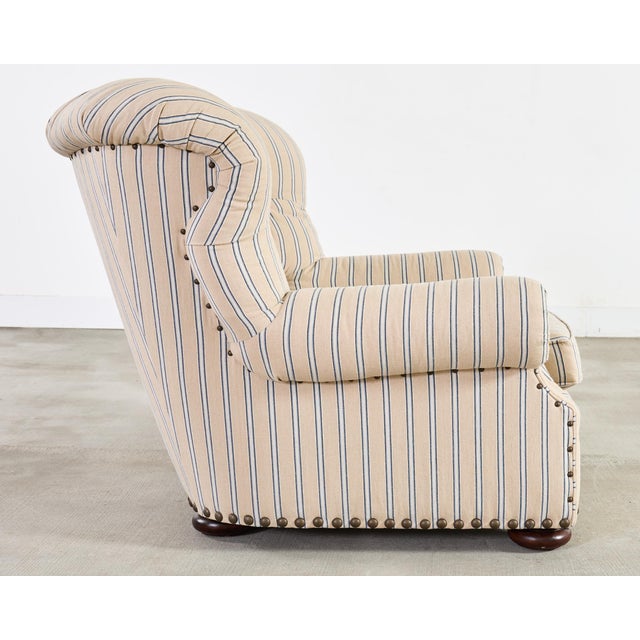 Ralph Lauren Writer’s Chair and Ottoman in Amelot Linen For Sale - Image 9 of 18