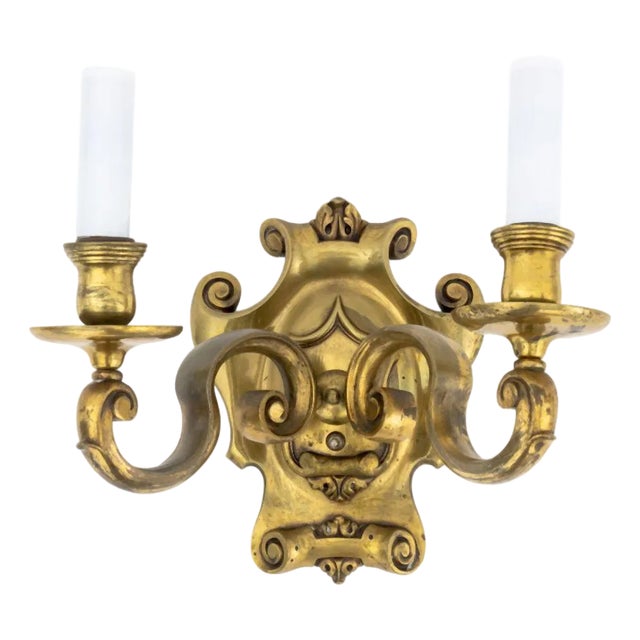French Neoclassical Style Bronze Two-Branch Sconce For Sale