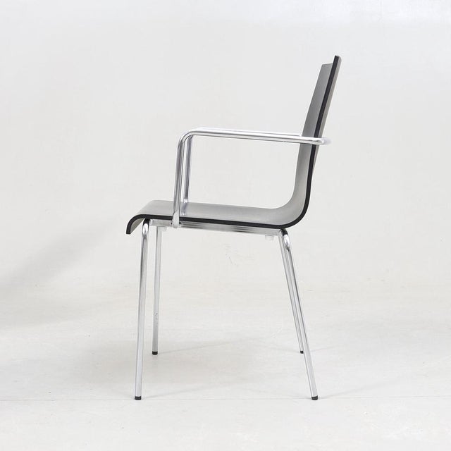 Vintage Danish Steel Tube and Wood Chairs from Zeta Furniture, 1990s, Set of 5 For Sale - Image 4 of 14