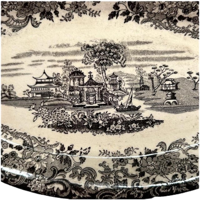 English Antique Pickman s.a La Cartuja De Sevilla Oblong Transferware Serving Dish, Spain For Sale - Image 3 of 7