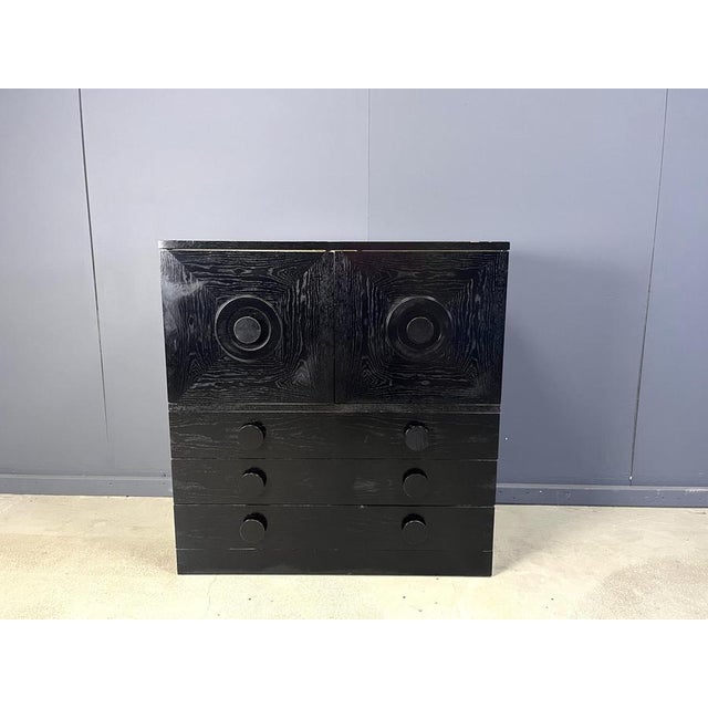Brutalist Black Bar Cabinet, 1970s For Sale - Image 11 of 14