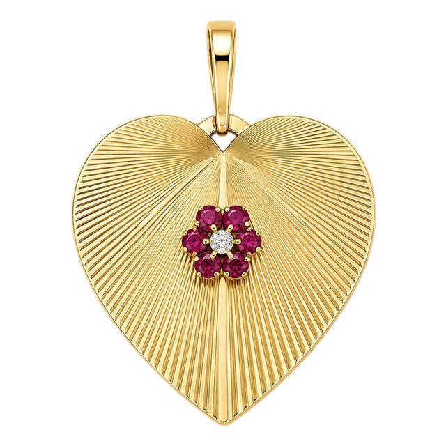 Mid 20th Century Tiffany & Co Ruby Heart Pendant For Sale