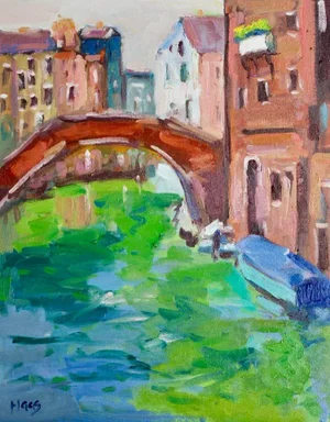 Modern Impressionist Venetian Bridge (Original Oil Painting)